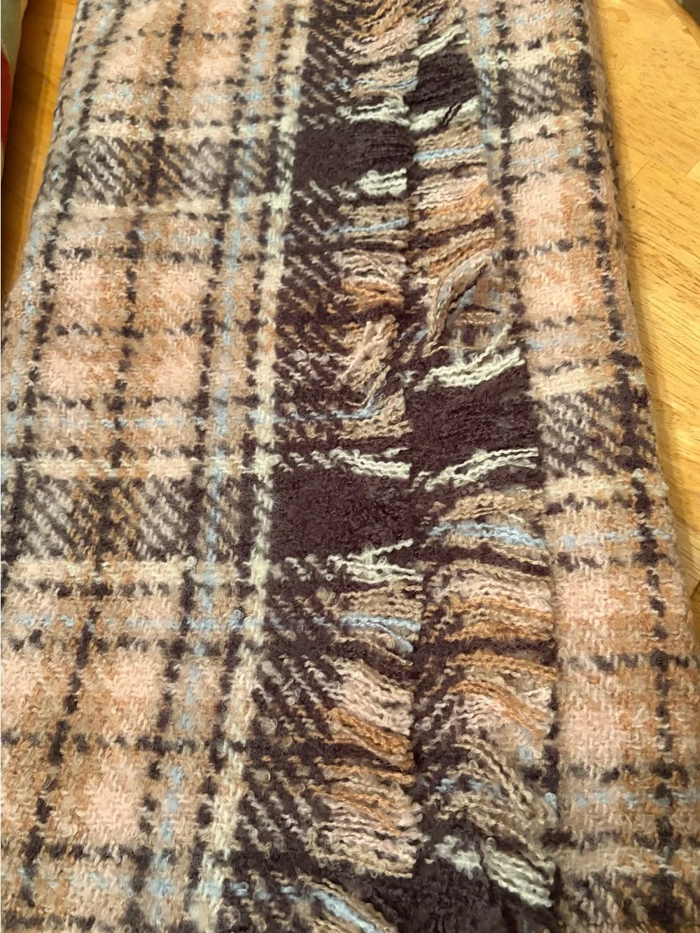 Warm large plaid scarf
